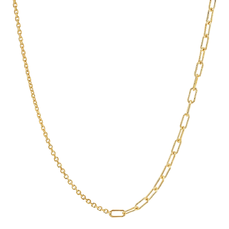 Timeless Jewelry Styles At Wallet-Friendly Prices Diamond Cut Rolo & Paper Clip Chain Necklace
