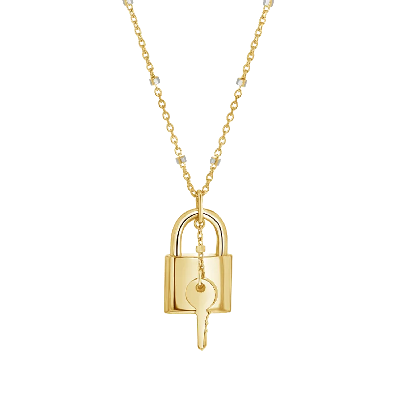 Jewelry Clearance Event – Stock Up Before It's Over Love Padlock and Key Sparkle Chain Necklace