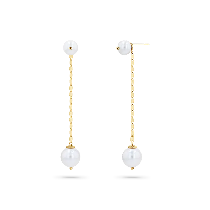 Final Call For Exquisite Jewelry At Reduced Rates Pearl Drop Demure Chain Earrings
