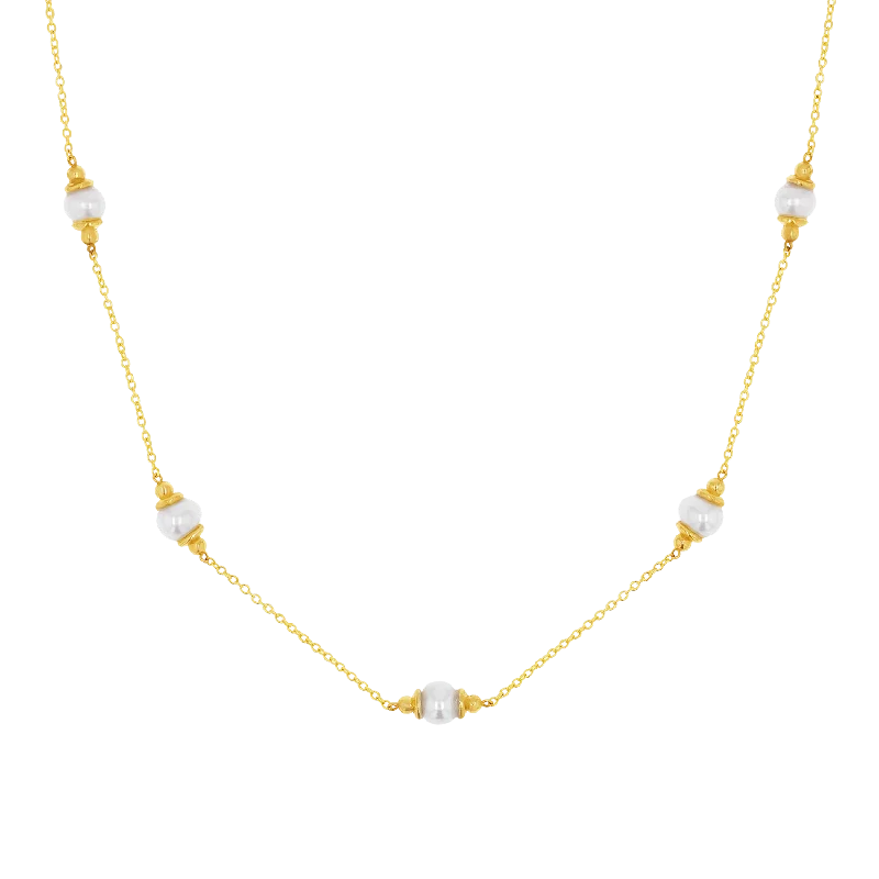 Handmade Pearl Jewelry For Timeless Elegance Pearl Station Necklace