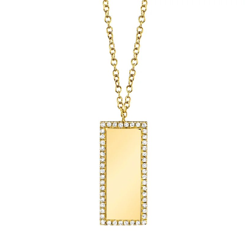 Chic And Stylish Jewelry At Exclusive Prices 14K Yellow Gold Vertical Diamond Bar Pendant Chic And Stylish Jewelry At Exclusive Prices 14K Yellow Gold Vertical Diamond Bar Pendant