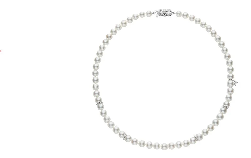 Bestselling Jewelry Now On Sale – Elevate Your Look 18" Akoya Pearl Necklace with 0.52cttw diiamonds Bestselling Jewelry Now On Sale – Elevate Your Look 18" Akoya Pearl Necklace with 0.52cttw diiamonds