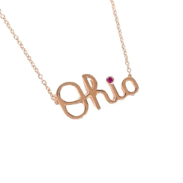Unmissable Discounts On Timeless Jewelry Pieces Limited Edition 14K Rose Gold Script Ohio Necklace