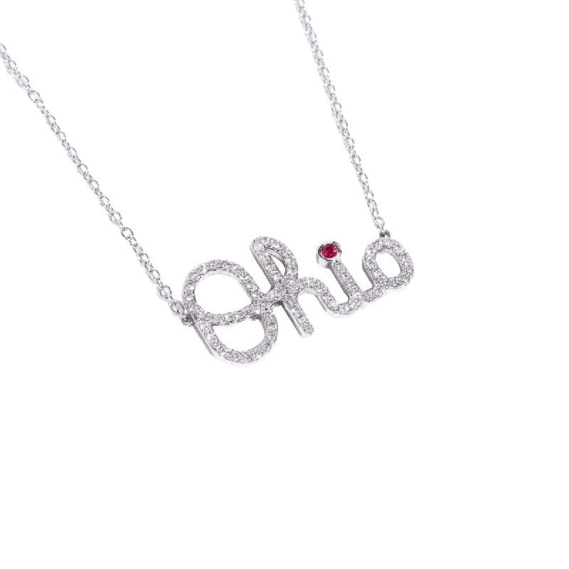 Flash Sale On Exquisite Jewelry – Don't Miss Out OSU Diamond Script Ohio Necklace with Ruby Accent Flash Sale On Exquisite Jewelry – Don't Miss Out OSU Diamond Script Ohio Necklace with Ruby Accent