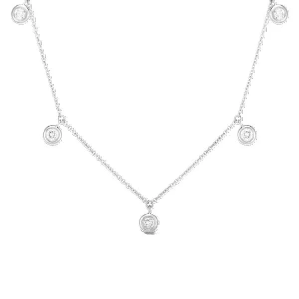 Luxury Meets Affordability – Jewelry Sale Live Now 18K GOLD DIAMONDS BY THE INCH DANGLING FIVE STATION NECKLACE