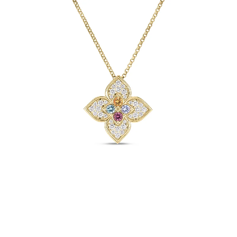Shop Trending Jewelry With Exclusive Savings 18K ROSE GOLD VENETIAN PRINCESS CARNEVALE SMALL PAVE MIXED STONES FLOWER NECKLACE Shop Trending Jewelry With Exclusive Savings 18K ROSE GOLD VENETIAN PRINCESS CARNEVALE SMALL PAVE MIXED STONES FLOWER NECKLACE