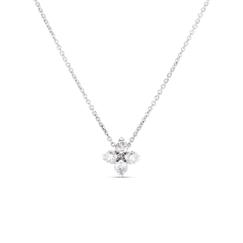 Huge Savings On Premium Jewelry Styles 18K WHITE GOLD LOVE IN VERONA SMALL FLOWER DIAMOND NECKLACE Huge Savings On Premium Jewelry Styles 18K WHITE GOLD LOVE IN VERONA SMALL FLOWER DIAMOND NECKLACE