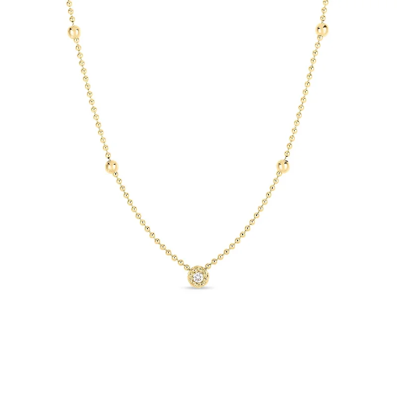 Clearance Sale On High-End Jewelry Collections 18K YELLOW DESIGNER GOLD DIAMOND ALTERNATING BEAD NECKLACE Clearance Sale On High-End Jewelry Collections 18K YELLOW DESIGNER GOLD DIAMOND ALTERNATING BEAD NECKLACE