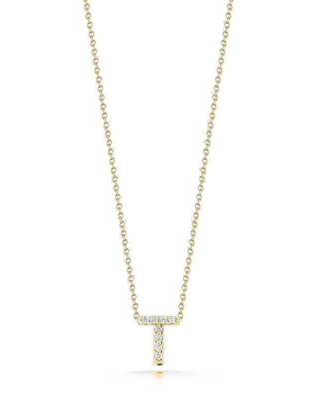 Timeless Elegance Now At Special Discounts 18K YELLOW GOLD TINY TREASURES DIAMOND LOVE LETTER “T” NECKLACE Timeless Elegance Now At Special Discounts 18K YELLOW GOLD TINY TREASURES DIAMOND LOVE LETTER “T” NECKLACE