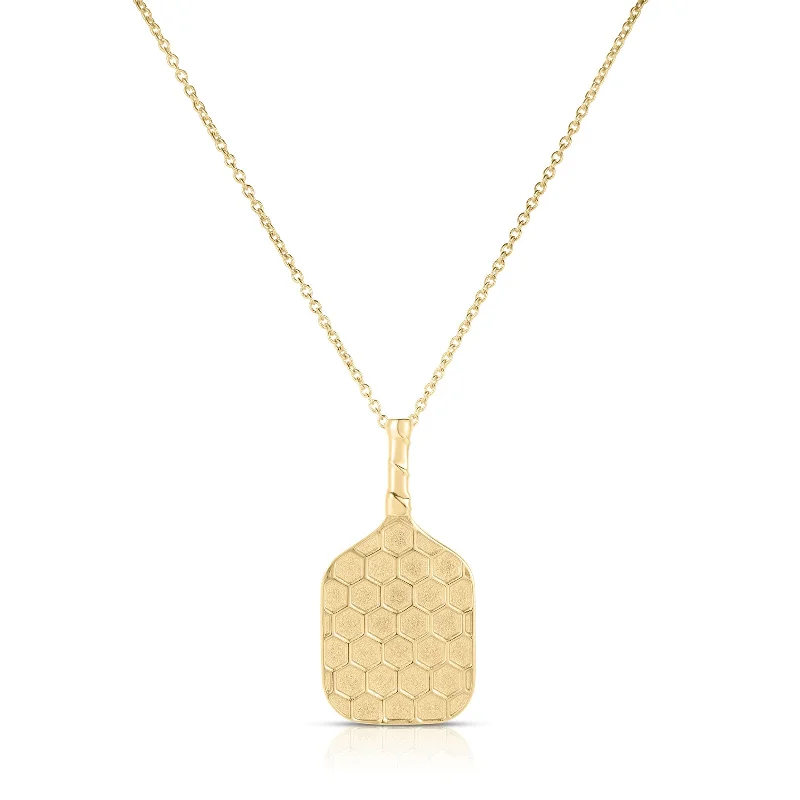 Bestselling Jewelry At Special Promotional Rates 18K Yellow Gold Tiny Treasures Pickleball Paddle Necklace Bestselling Jewelry At Special Promotional Rates 18K Yellow Gold Tiny Treasures Pickleball Paddle Necklace