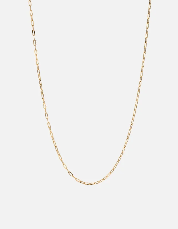 Affordable Gold-Plated Jewelry For Modern Fashion 2.5mm Volt Link Cable Chain Necklace, Gold