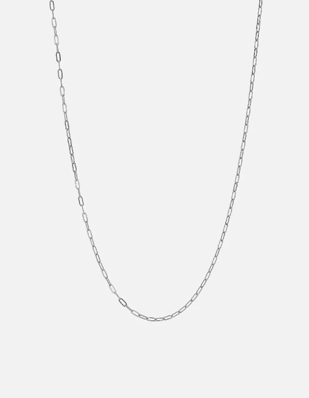 Dainty Floral Jewelry For Feminine Elegance 2.5mm Volt Link Cable Chain Necklace, Sterling Silver Dainty Floral Jewelry For Feminine Elegance 2.5mm Volt Link Cable Chain Necklace, Sterling Silver