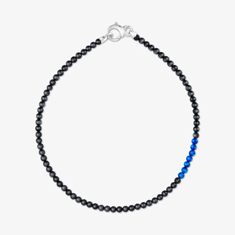 Chic, Trendy, And Affordable Jewelry Sale Thorn Beaded Necklace in Onyx and Lapis