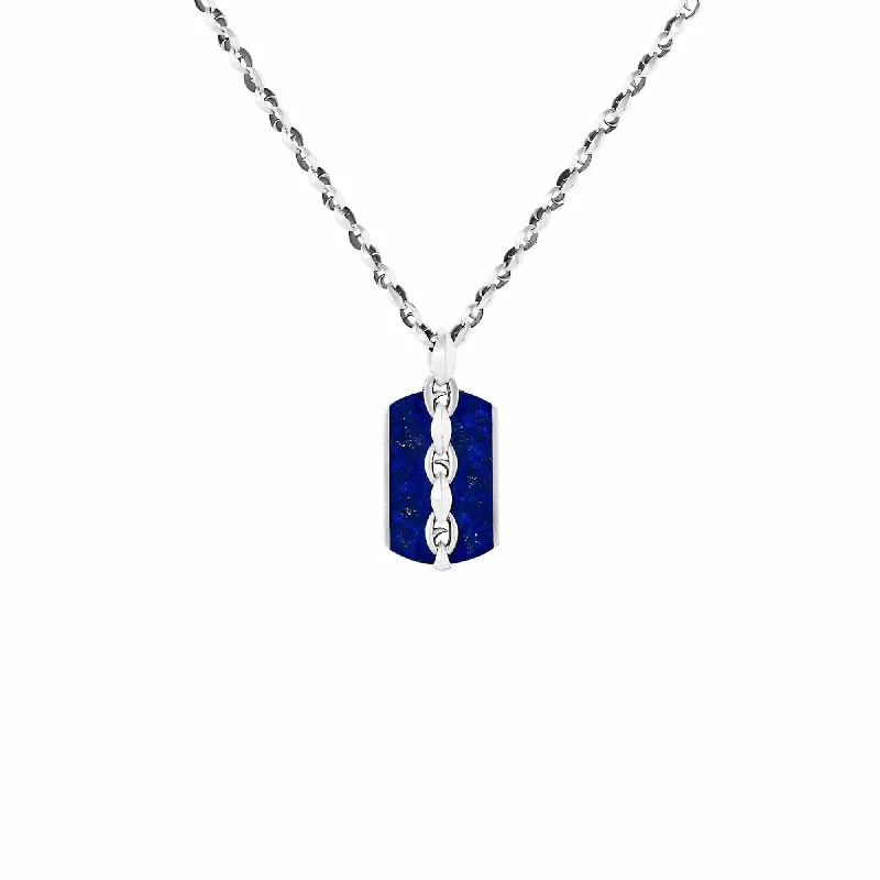 Fine Jewelry, Limited-Time Offers Available 19" Lapis Inlay Large Thorn Razer Tag Necklace Fine Jewelry, Limited-Time Offers Available 19" Lapis Inlay Large Thorn Razer Tag Necklace
