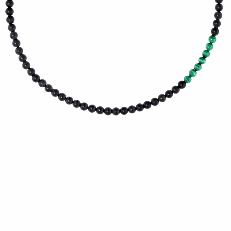 Last Chance To Shop High-End Jewelry At Markdown Prices Thorn Bead Necklace in Onyx and Malachite Last Chance To Shop High-End Jewelry At Markdown Prices Thorn Bead Necklace in Onyx and Malachite