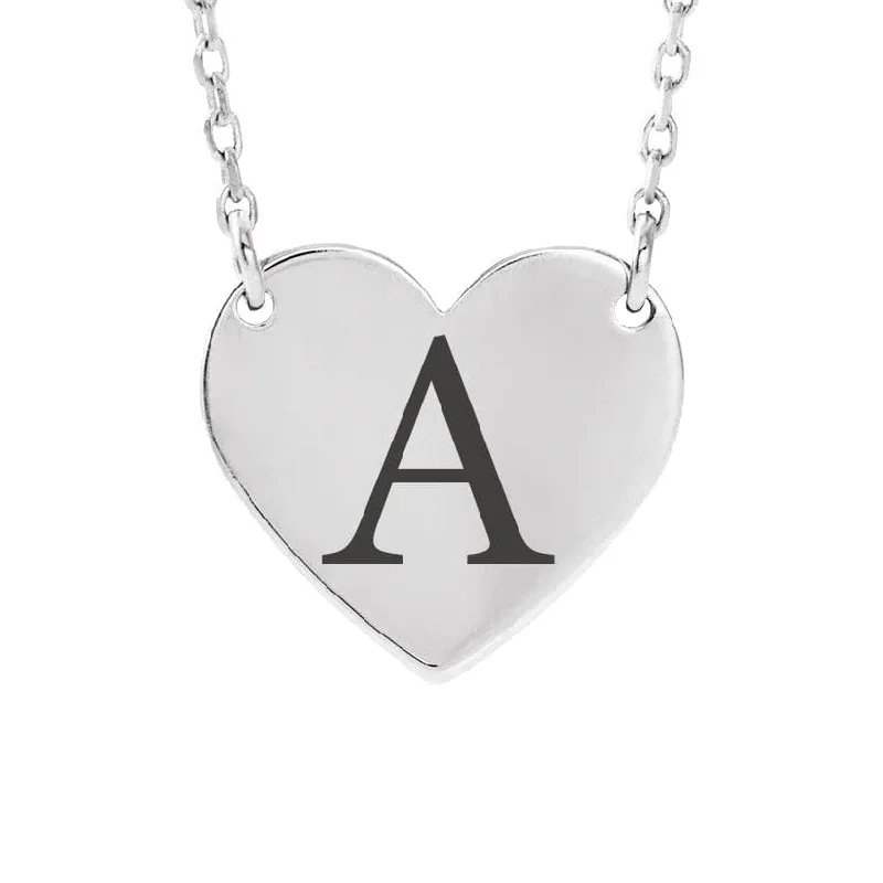 Customized Silver Jewelry For Unique Style Initial Heart Necklace
