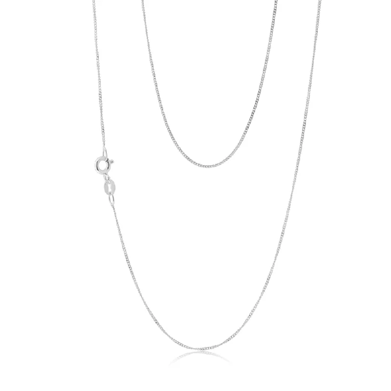Affordable Gold-Plated Jewelry For Modern Fashion 9ct White Gold Curb 46cm Chain
