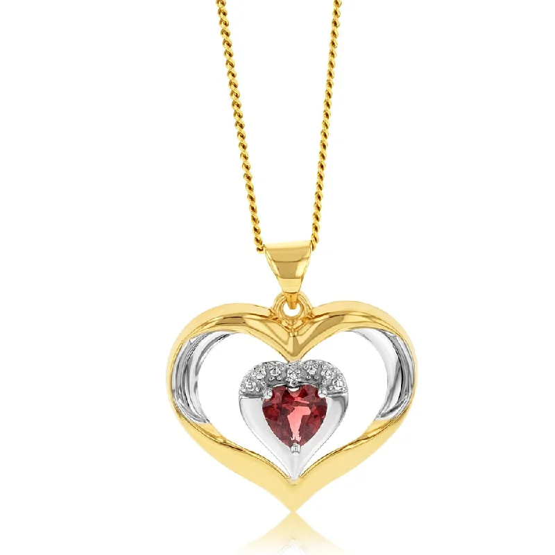 Special Sale On Handcrafted Jewelry – Shop Today 9ct Yellow And White Heart Garnet And Diamond Pendant Special Sale On Handcrafted Jewelry – Shop Today 9ct Yellow And White Heart Garnet And Diamond Pendant
