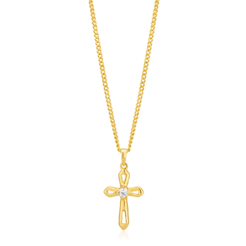 The Biggest Jewelry Sale Of The Year Is Here 9ct Yellow Gold 16mm Cross Pendant with Cubic Zirconia The Biggest Jewelry Sale Of The Year Is Here 9ct Yellow Gold 16mm Cross Pendant with Cubic Zirconia