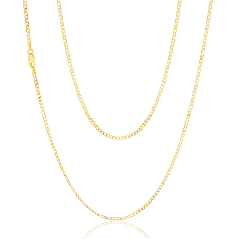 Premium Diamond Jewelry At Once-In-A-Lifetime Discounts 9ct Yellow Gold 50 Gauge Tight Curb 51cm Chain
