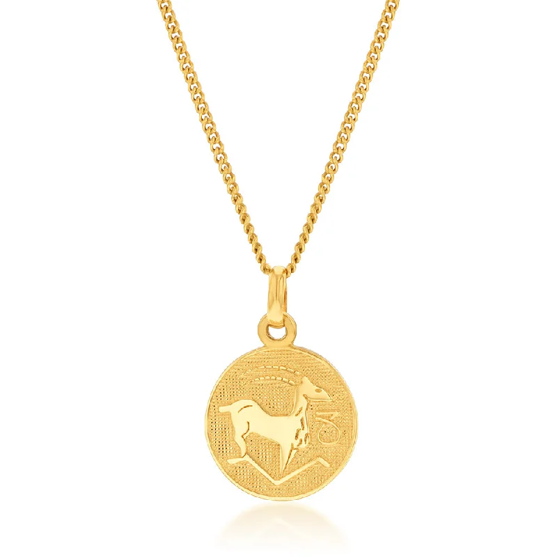 Flash Sale On Exquisite Jewelry – Don't Miss Out 9ct Yellow Gold Capricorn Pendant