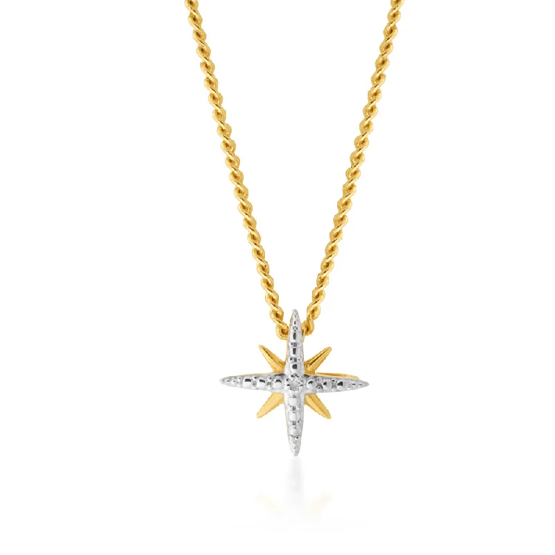 Must-Have Jewelry Pieces At Reduced Prices 9ct Yellow Gold Diamond Starburst Pendant