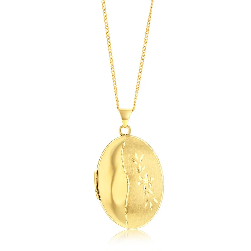 Discover Unique Jewelry With Special Limited-Time Offers 9ct Yellow Gold Engraved Oval Locket