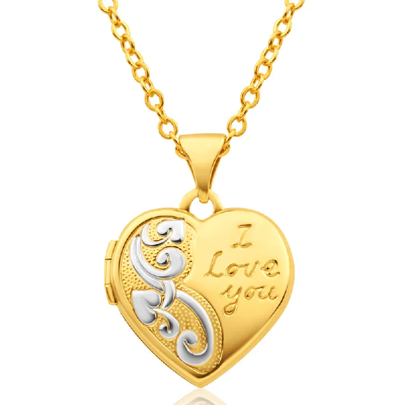 Limited-Time Jewelry Sale – Don't Miss These Deals 9ct Yellow Gold Heart Shaped Locket with 'I love You' Engraving