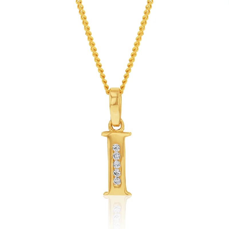 Get Ready To Sparkle – Special Jewelry Discounts 9ct Yellow Gold Initial I Zirconia Pendant Get Ready To Sparkle – Special Jewelry Discounts 9ct Yellow Gold Initial I Zirconia Pendant