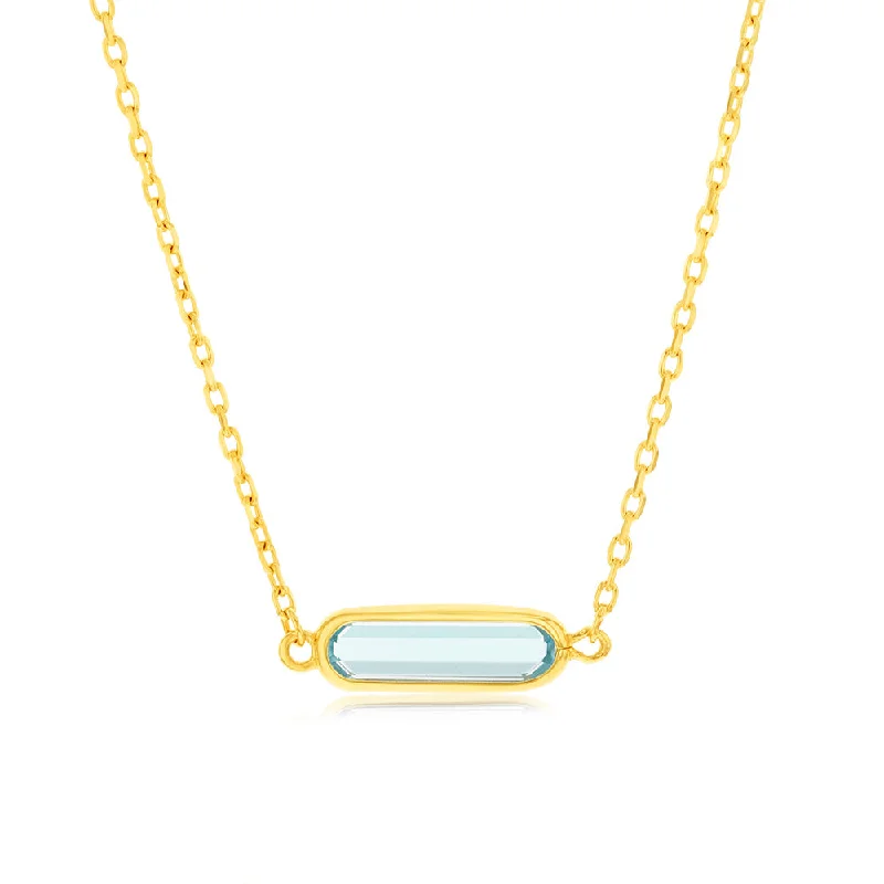 Premium Jewelry Now Available At Special Discounts 9ct Yellow Gold Natural Blue Topaz Pendant On Chain Premium Jewelry Now Available At Special Discounts 9ct Yellow Gold Natural Blue Topaz Pendant On Chain