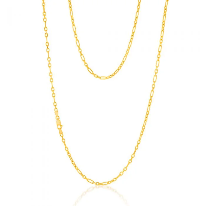 Shine Without Limits – Jewelry Sale Happening Now 9ct Yellow Gold Silverfilled 80Gauge Fancy 60cm Chain
