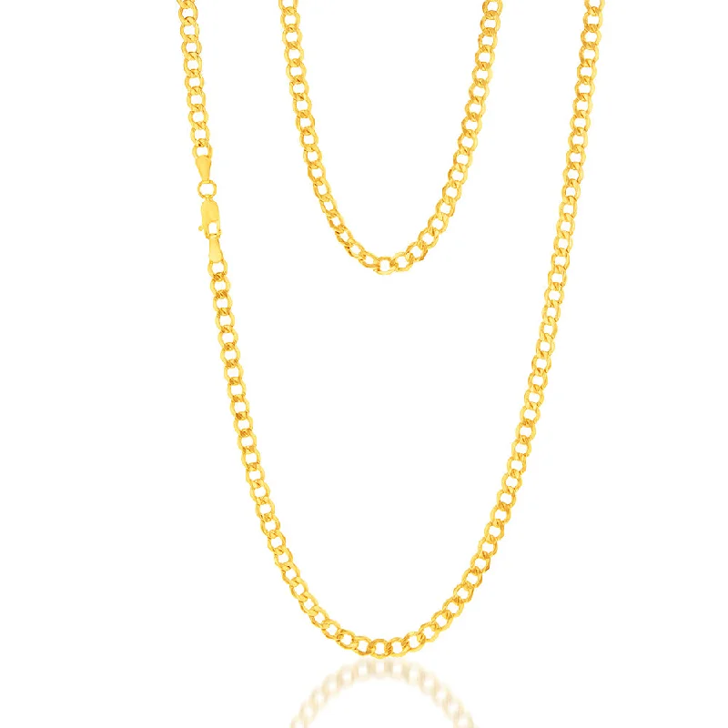 Exclusive Gemstone Jewelry Markdowns – Shop Now 9ct Yellow Gold Silverfilled Diamond Cut Curb 100Gauge 60cm Chain