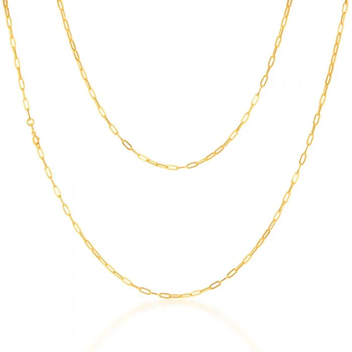 Chic, Trendy, And Affordable Jewelry Sale 9ct Yellow Gold Small Paperclip 60cm Chain Chic, Trendy, And Affordable Jewelry Sale 9ct Yellow Gold Small Paperclip 60cm Chain