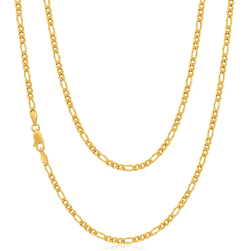 Don't Miss Out On Bestselling Jewelry At Special Prices 9ct Yellow Solid Gold Alluring Figaro Chain