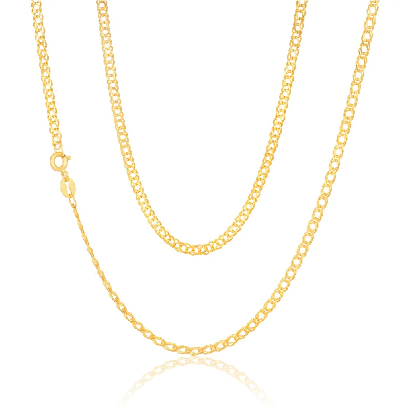 Bold And Beautiful Jewelry Now At Irresistible Prices 9ct Yellow Solid Gold Curb Double Diamond Cut 45cm Chain 40gauge