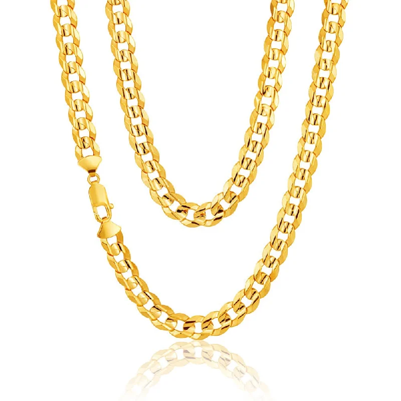 Waterproof Stainless Steel Jewelry For Lasting Beauty 9ct Yellow Solid Gold Heavy Curb 55cm Chain 220 Gauge with a Parrot Clasp Waterproof Stainless Steel Jewelry For Lasting Beauty 9ct Yellow Solid Gold Heavy Curb 55cm Chain 220 Gauge with a Parrot Clasp