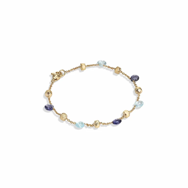 Adjustable Charm Bracelets For A Perfect Fit Iolite and Blue Topaz Paradise Single Strand Bracelet