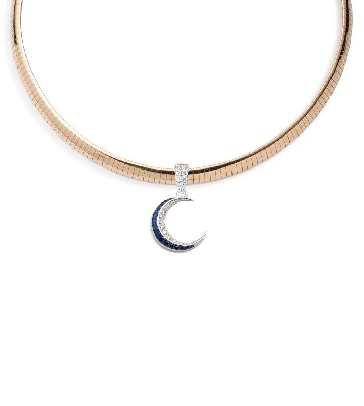 Exclusive Online Jewelry Sale – Don't Wait Blue Sapphire & Diamond Crescent - Karma : Medium Sleek Collar Necklace Exclusive Online Jewelry Sale – Don't Wait Blue Sapphire & Diamond Crescent - Karma : Medium Sleek Collar Necklace