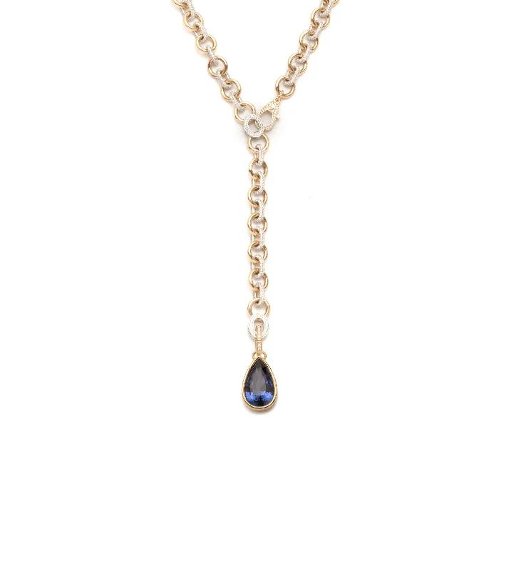 Handcrafted Beauty At Affordable Prices 12.3 ct Blue Sapphire : One-of-a-Kind Pave Diamond Adjustable Sister Hook Necklace Handcrafted Beauty At Affordable Prices 12.3 ct Blue Sapphire : One-of-a-Kind Pave Diamond Adjustable Sister Hook Necklace
