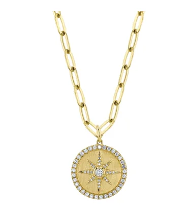 Premium Jewelry, Premium Discounts – Act Fast Bremer Jewelry 14K Yellow Gold Round Diamond Compass Symbol Paperclip Necklace (0.43ctw) Premium Jewelry, Premium Discounts – Act Fast Bremer Jewelry 14K Yellow Gold Round Diamond Compass Symbol Paperclip Necklace (0.43ctw)