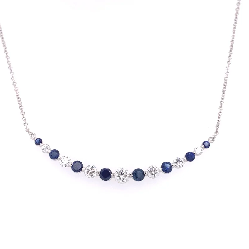 Jewelry Flash Sale – Stylish Designs At Unbeatable Rates Bremer Jewelry 18K White Gold  Round Diamonds and Sapphires Necklace (2.22ctw)