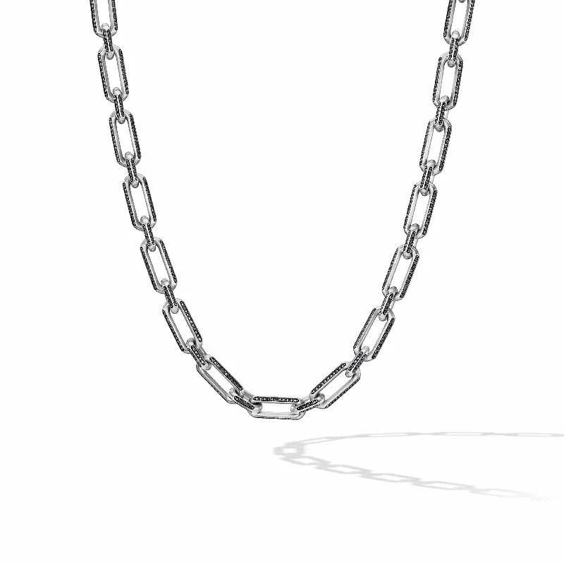 Seasonal Jewelry Clearance – Best Styles At The Lowest Prices Elongated Open Chain Link Necklace in Sterling Silver with Pave Black Diamonds Seasonal Jewelry Clearance – Best Styles At The Lowest Prices Elongated Open Chain Link Necklace in Sterling Silver with Pave Black Diamonds