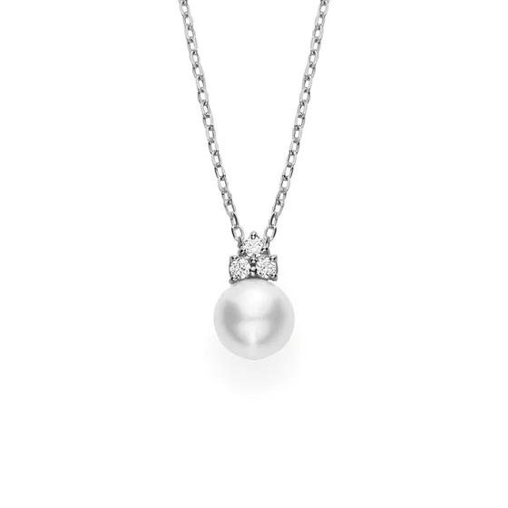 Exclusive Jewelry Sale – Sparkle For Less Classic Akoya Cultured Pearl Pendant with Diamond Exclusive Jewelry Sale – Sparkle For Less Classic Akoya Cultured Pearl Pendant with Diamond