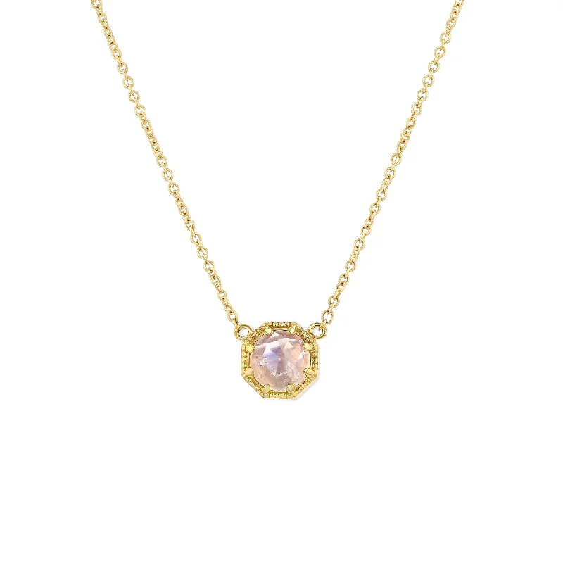 Flash Sale On Elegant Jewelry – Don't Miss Out Crown Bezel Moonstone Necklace