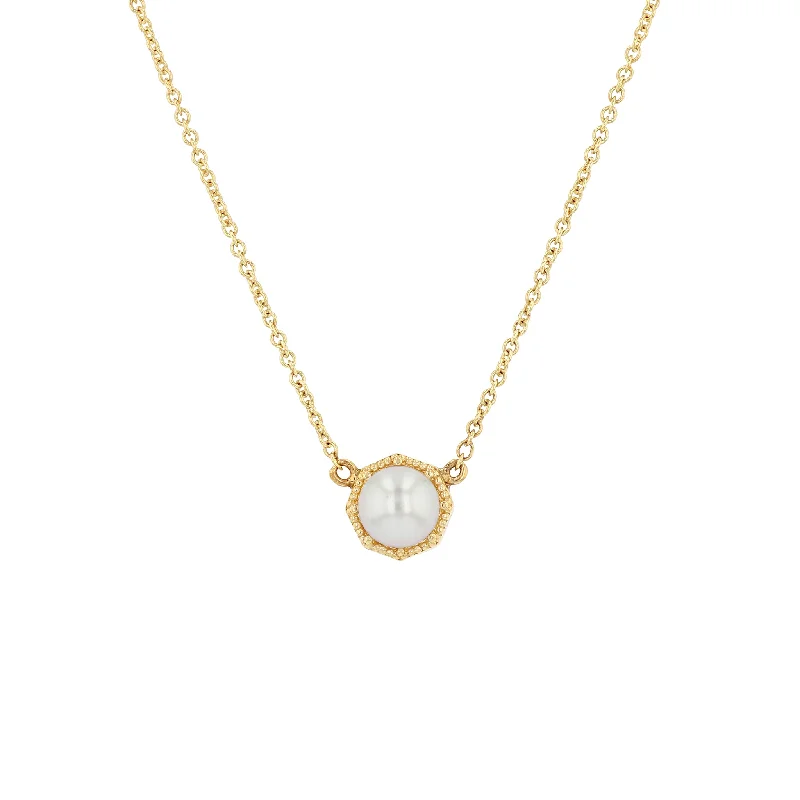Fine Jewelry, Limited-Time Offers Available Crown Bezel Pearl Necklace