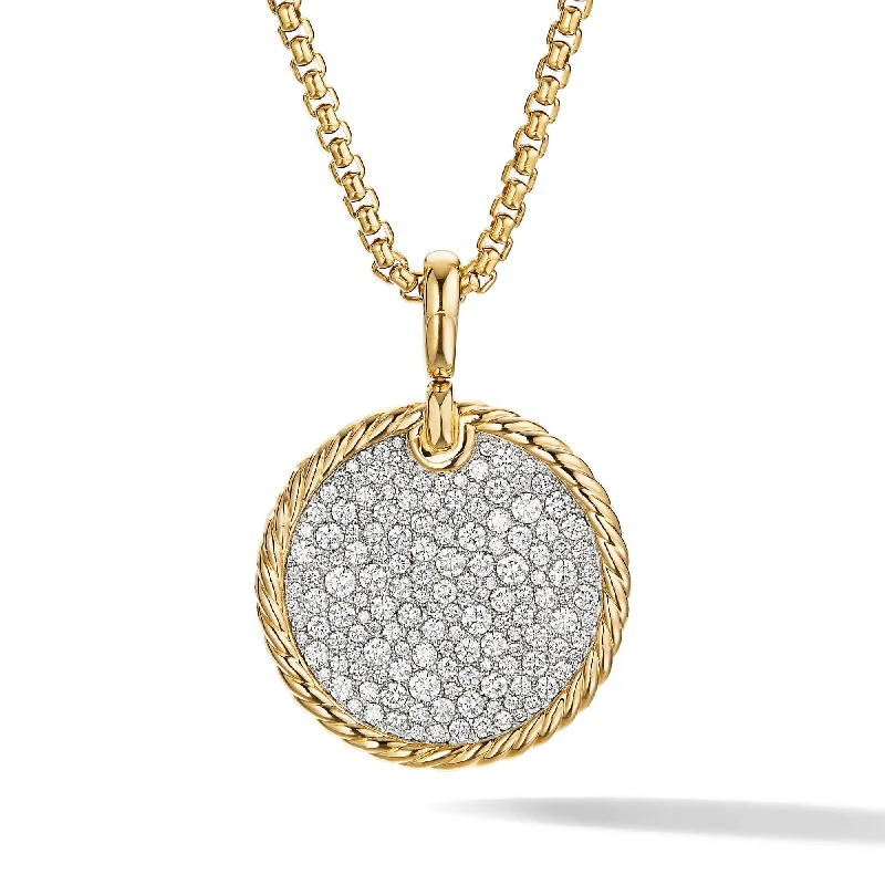 Fashion-Forward Jewelry At Incredible Prices DY Elements Disc Pendant in 18K Yellow Gold with Pave Diamonds Fashion-Forward Jewelry At Incredible Prices DY Elements Disc Pendant in 18K Yellow Gold with Pave Diamonds