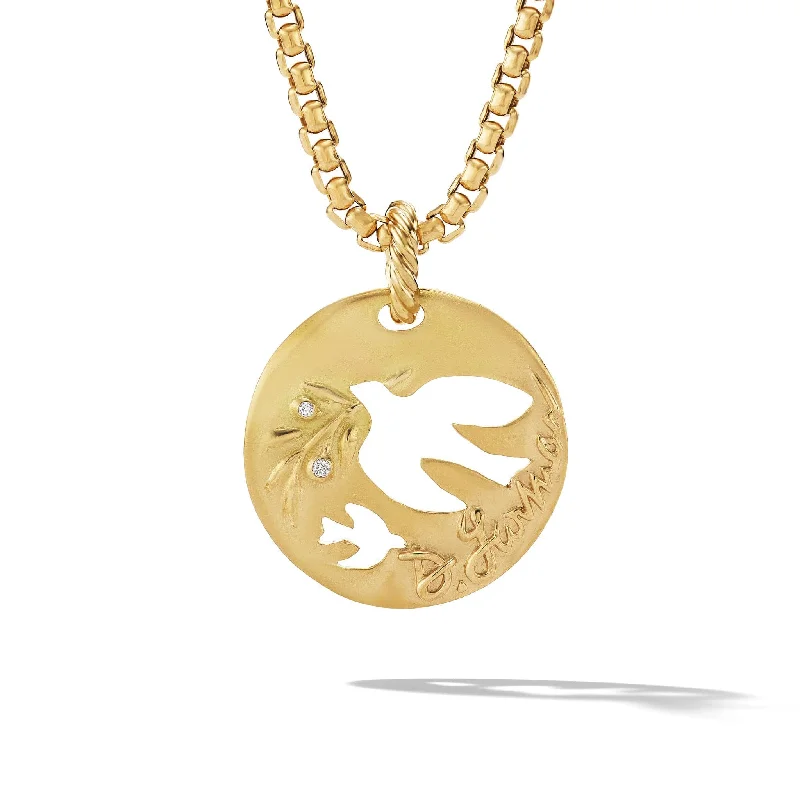 Once-A-Year Jewelry Deals – Shop Before They’Re Gone DY Elements Dove Pendant in 18K Yellow Gold with Diamonds