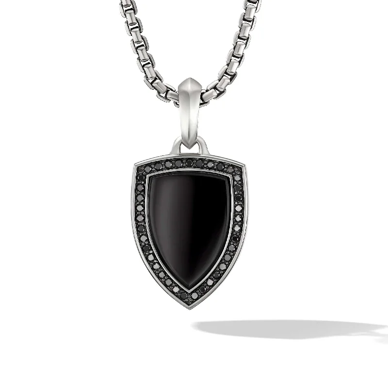 Flash Sale On Elegant Jewelry – Don't Miss Out Shield Amulet in Sterling Silver with Black Onyx and Pave Black Diamonds Flash Sale On Elegant Jewelry – Don't Miss Out Shield Amulet in Sterling Silver with Black Onyx and Pave Black Diamonds