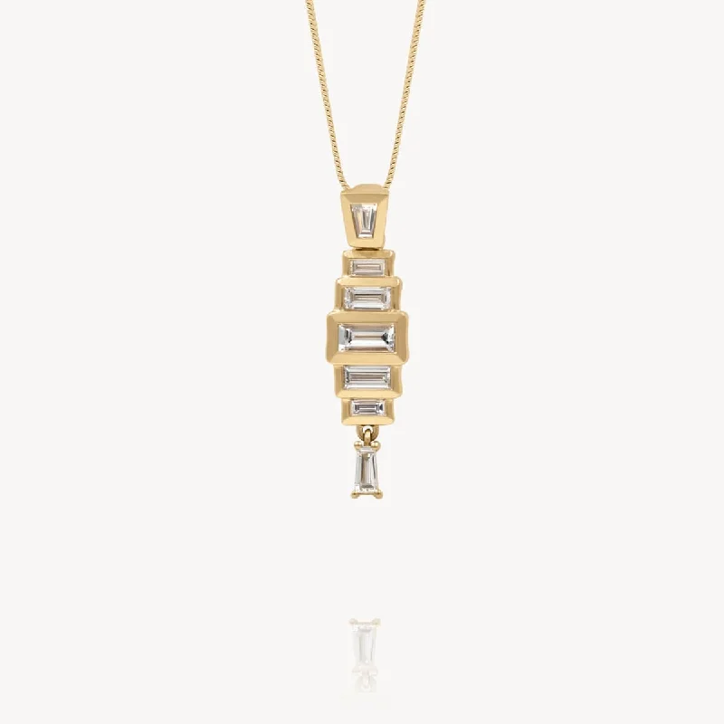 Seasonal Jewelry Sale – Upgrade Your Collection Diamond Baguette Stacked Necklace