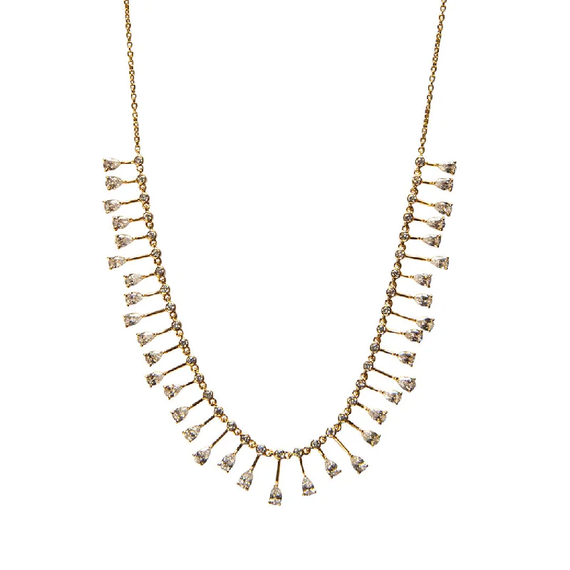 Grab Your Favorite Jewelry At The Lowest Prices Diamond Teardrop 14K Yellow Gold Fringe Necklace Grab Your Favorite Jewelry At The Lowest Prices Diamond Teardrop 14K Yellow Gold Fringe Necklace